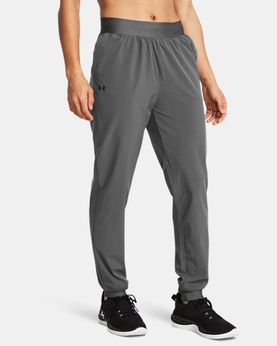 Women's UA Rival High-Rise Woven Pants in Gray image number 0